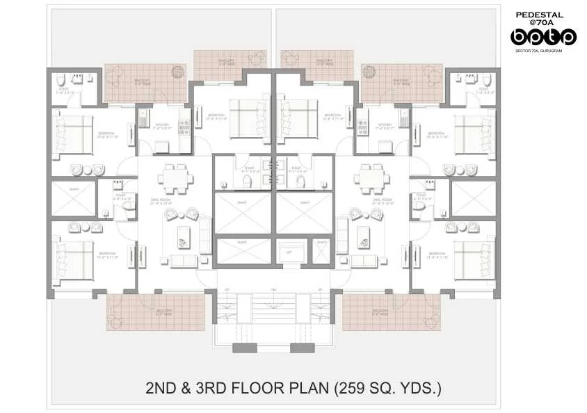 BPTP Pedestal 2 BHK Floor Plan 2